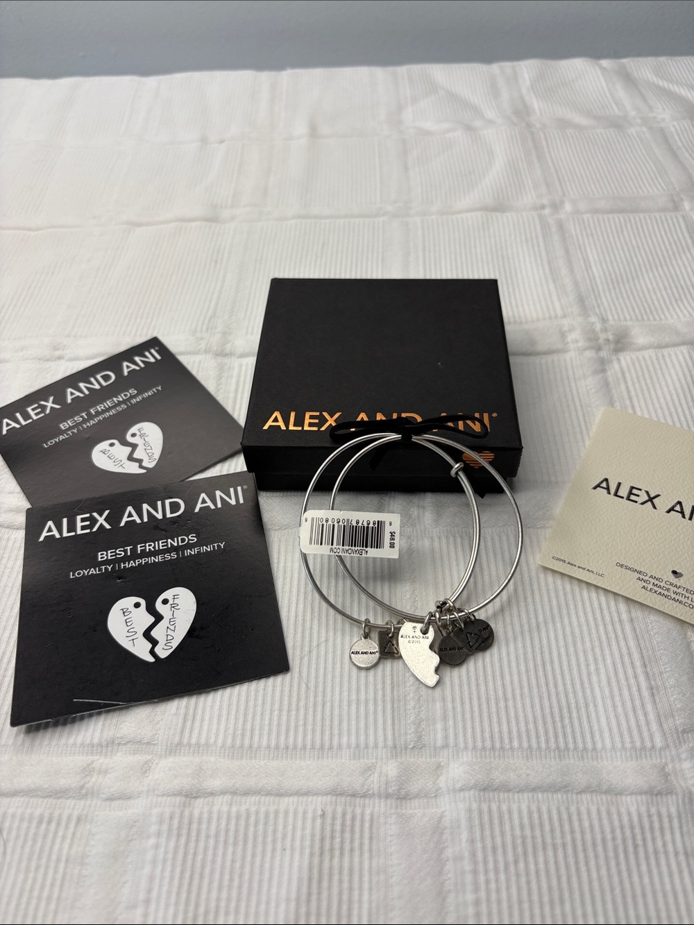 Alex and Ani Silver Best Friends Charm Bangle Set - Silver Tone